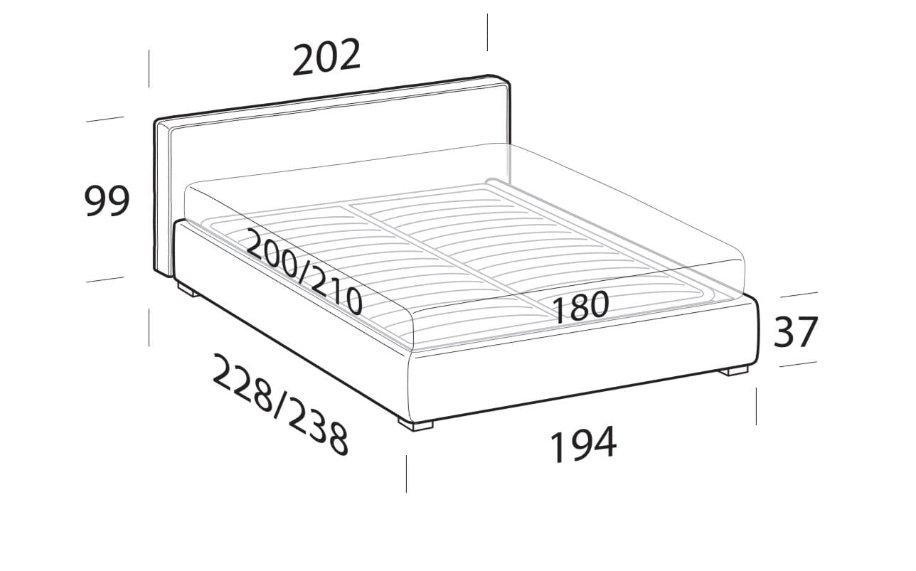 Letto matrimoniale con contenitore Ipama Beige (9)