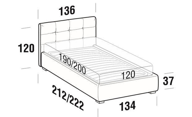 Letto matrimoniale con contenitore Lovis Grigio (10)