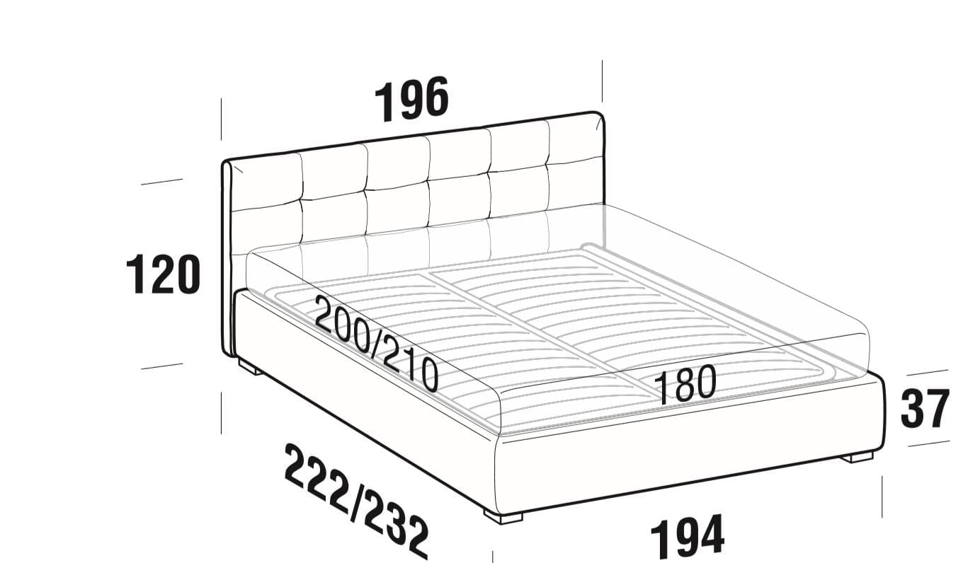 Letto matrimoniale con contenitore Lovis Grigio (12)