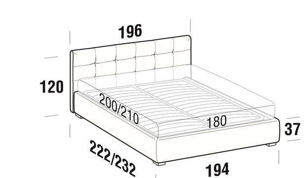 Letto matrimoniale con contenitore Lovis Grigio (12)