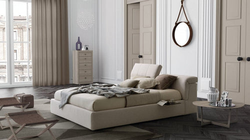 Letto matrimoniale con contenitore Town Cappuccino (1) & LCMFIT-PAT-TAP-DEPOZ-TOWER