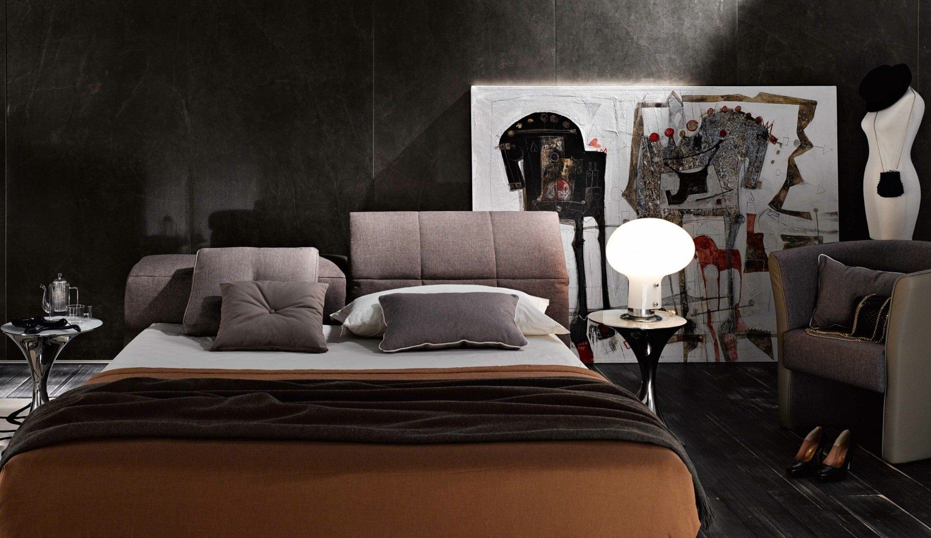 Letto matrimoniale con contenitore Town Cappuccino (5)