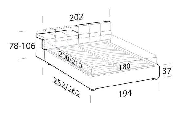 Letto matrimoniale con contenitore Town Cappuccino (10)