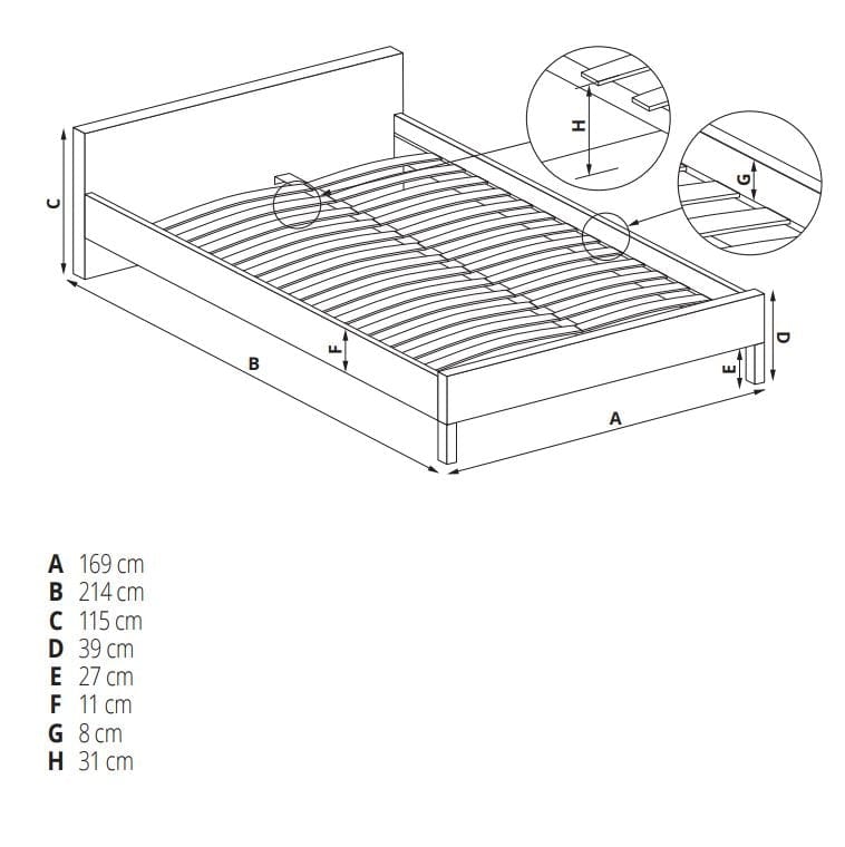 Letto matrimoniale in ferro Brendani Bianco (9)