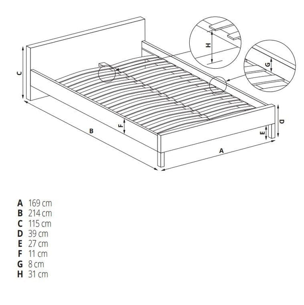 Letto matrimoniale in ferro Brendani Bianco (9)