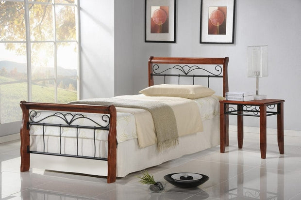 Letto matrimoniale in ferro Verocani Ciliegio (3)