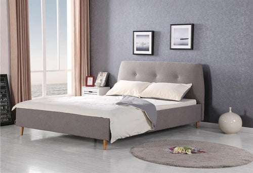 Letto matrimoniale in tessuto Doriana Grigio