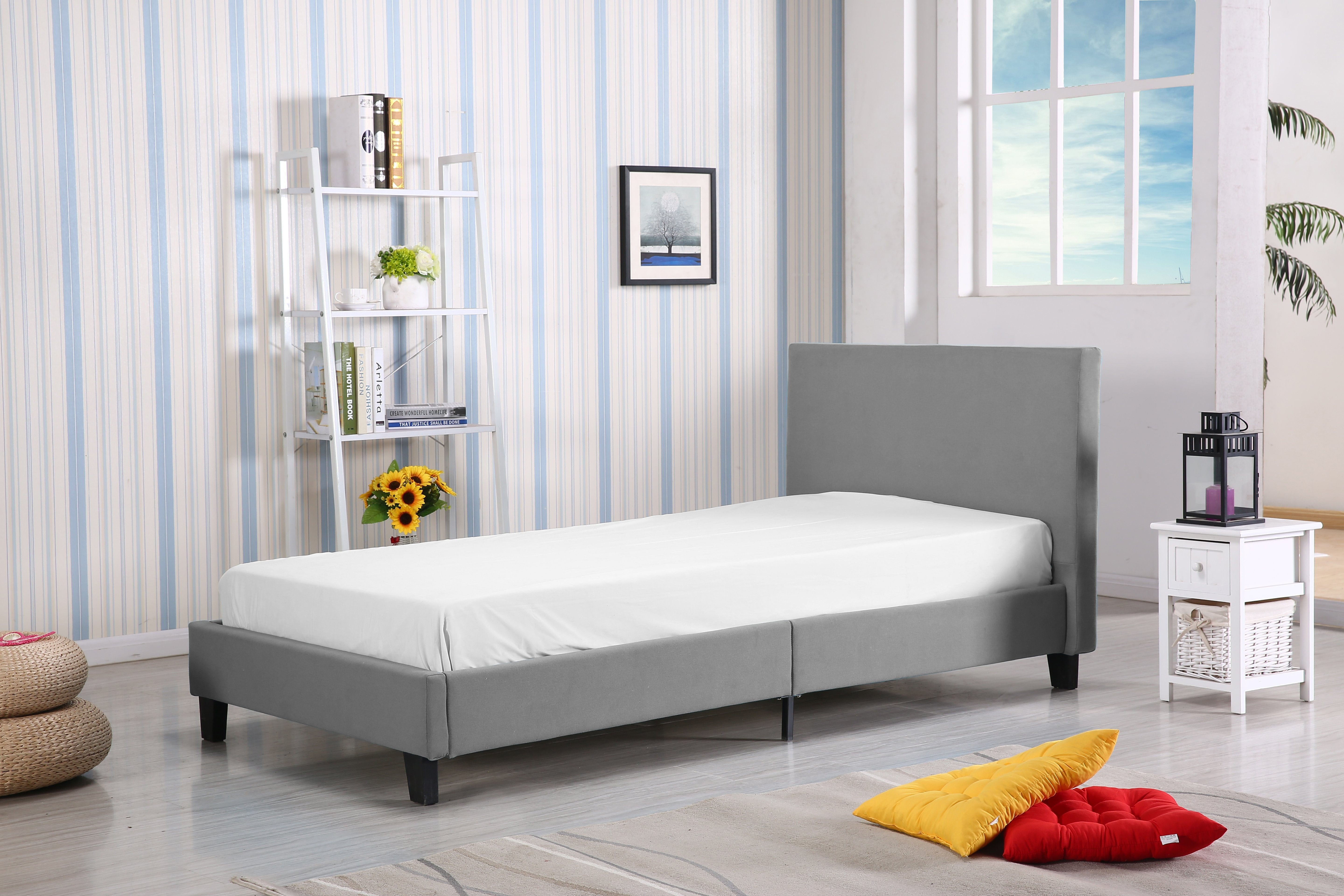 Letto matrimoniale in tessuto Logani Grigio