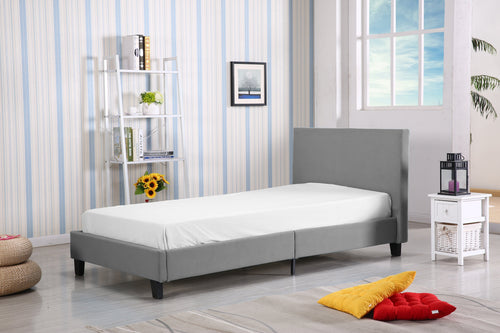 Letto matrimoniale in tessuto Logani Grigio