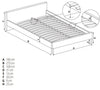 Letto matrimoniale in tessuto Vienaris Marrone (1)