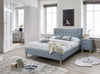 Letto matrimoniale in tessutto Ashley Blu