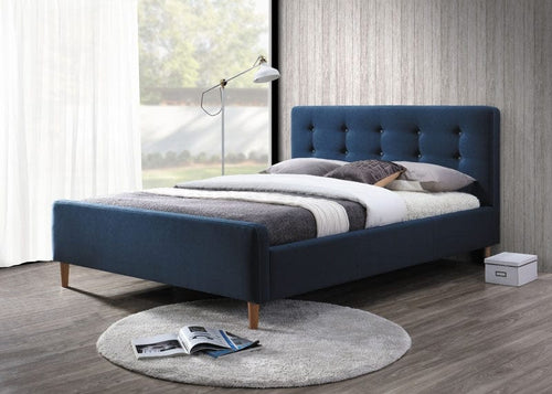 Letto matrimoniale in tessutto Pillar Blu (1)