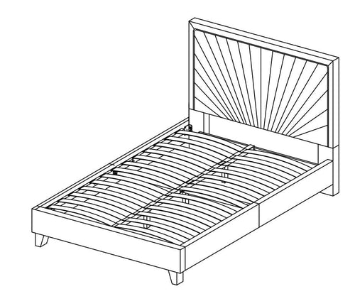 Letto matrimoniale in velluto Angelo Verde (1)