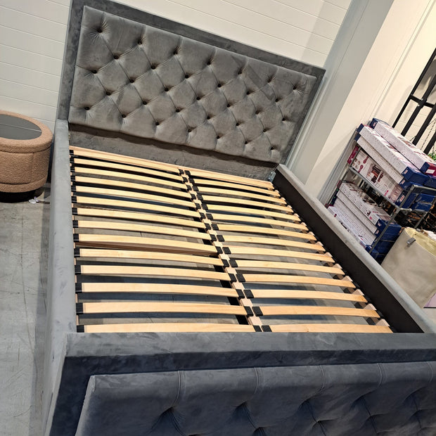 Letto matrimoniale in velluto Sofia Grigio & MZRPL-BED-SOFIA-BASIC-MAGIC-VELVET-2217