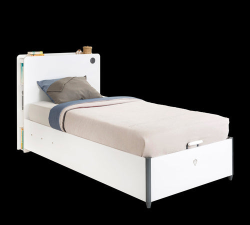 Letto pieghevole con contenitore per ragazzi Bianco-200 x 100 cm