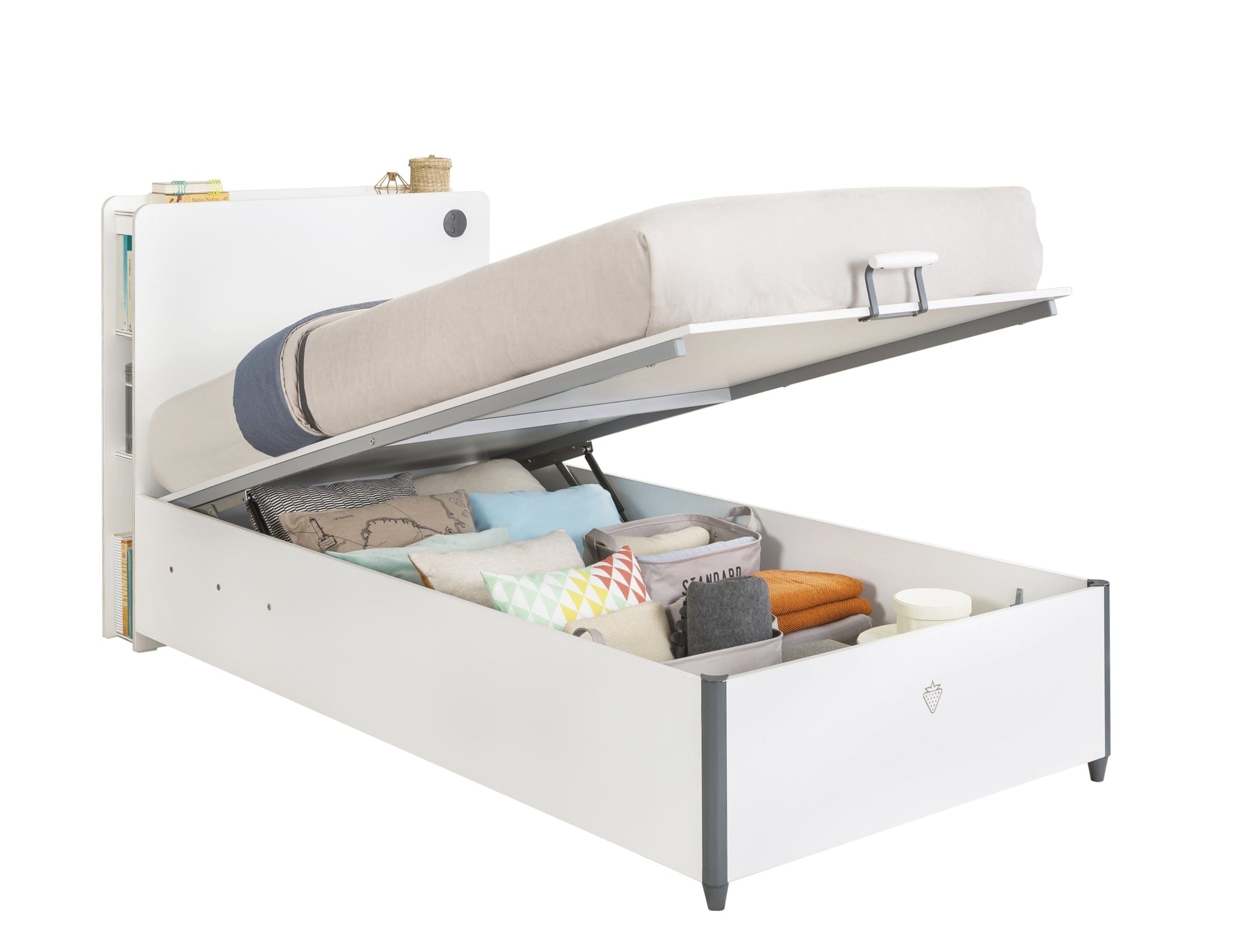 Letto pieghevole con contenitore per ragazzi Bianco-200 x 100 cm (1)