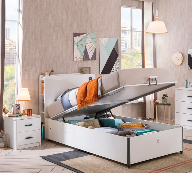 Letto pieghevole con contenitore per ragazzi Bianco-200 x 100 cm (3)