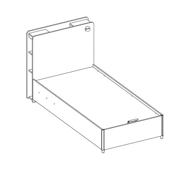 Letto pieghevole con contenitore per ragazzi Bianco-200 x 100 cm (9)