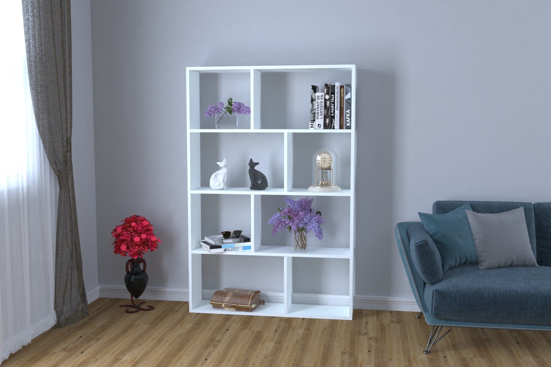 Libreria Plaid Bianco