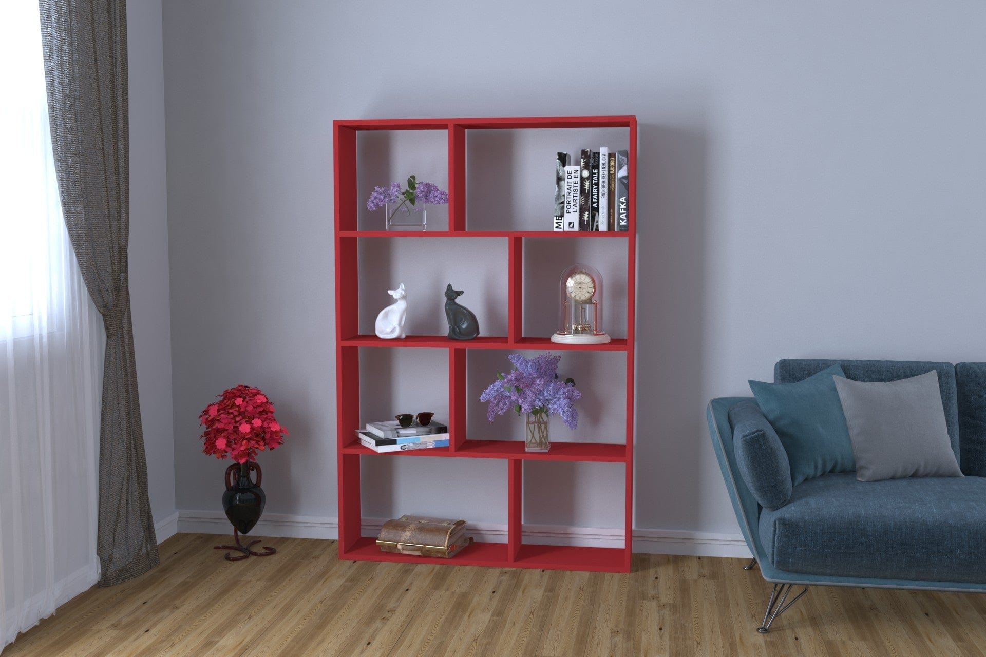 Libreria Plaid Rosso