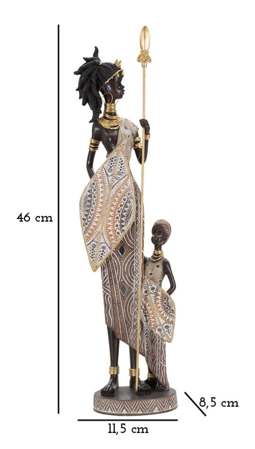 Masai Tribal C/Figlio cm 11,5x8,5x46 (5)