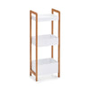 Mensola per bagno in bambù e MDF, supporto bianco/naturale, l28xl20xh74 cm