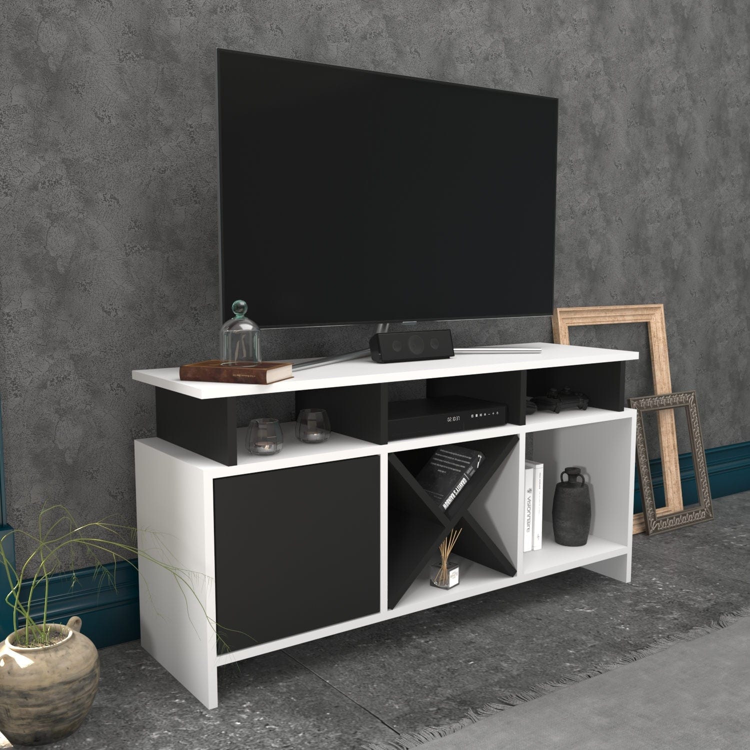 Mobile TV con 1 anta Auburn Bianco (1)