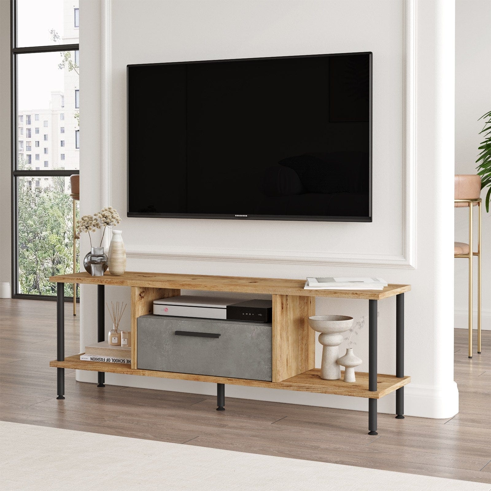 Mobile TV con 1 anta NB1 Pino (1)