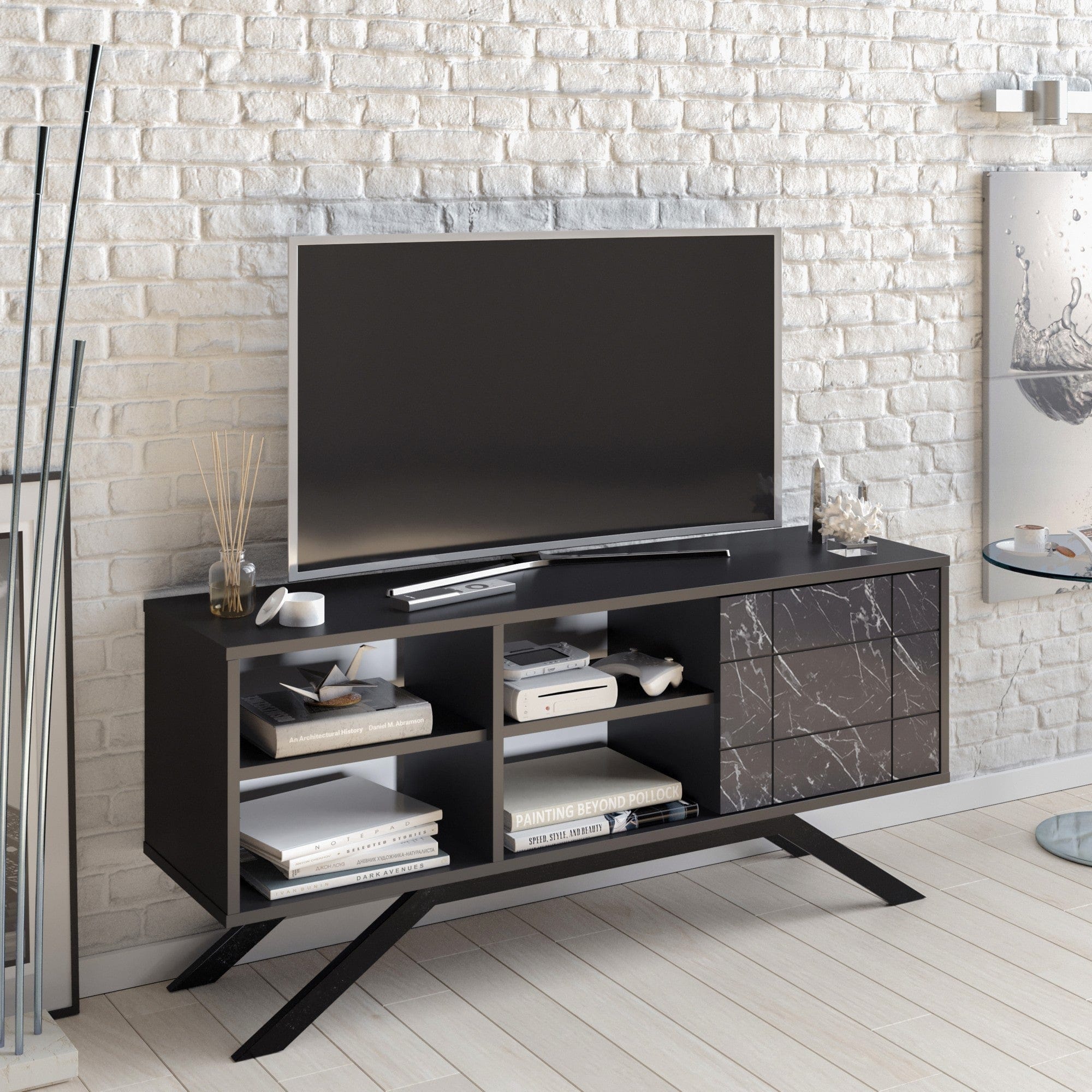 Mobile TV con 1 anta North Nero