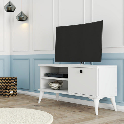 Mobile TV con 1 anta Retro 1554 Bianco