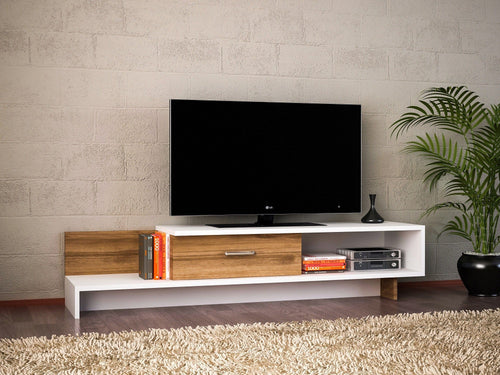 Mobile TV con 1 anta Wrap Bianco