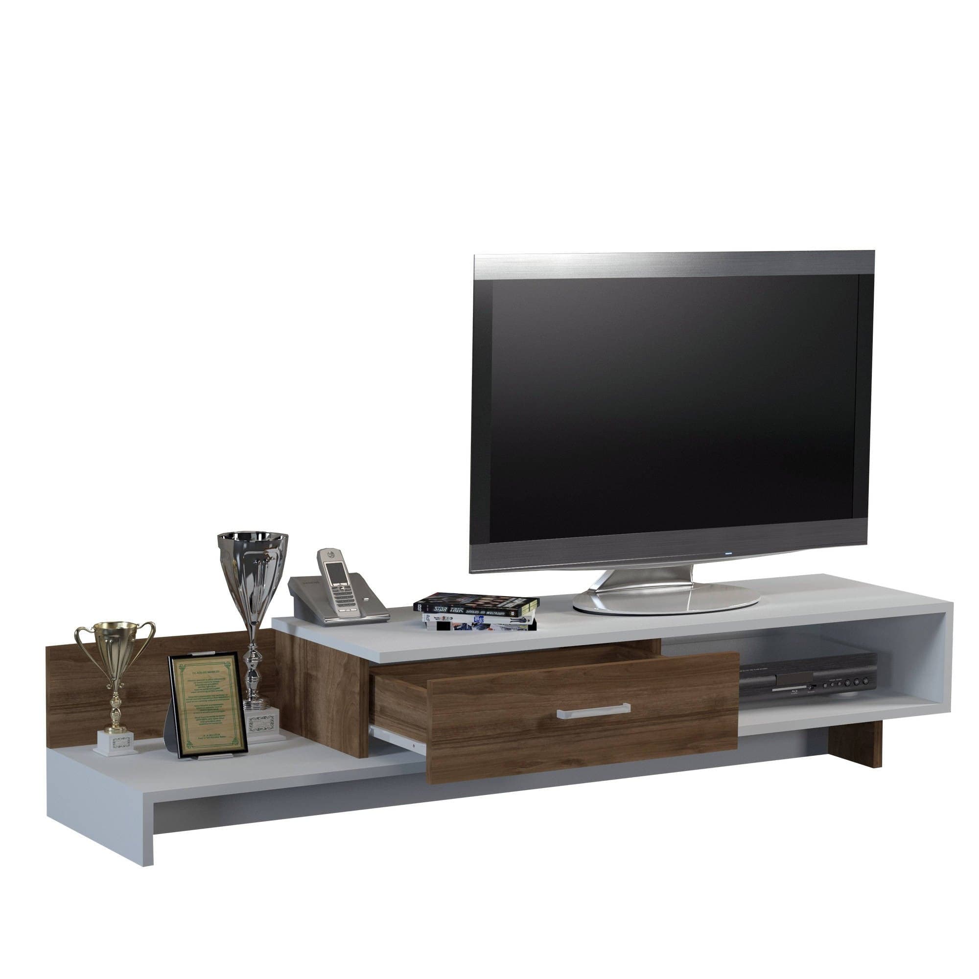 Mobile TV con 1 anta Wrap Bianco (2)