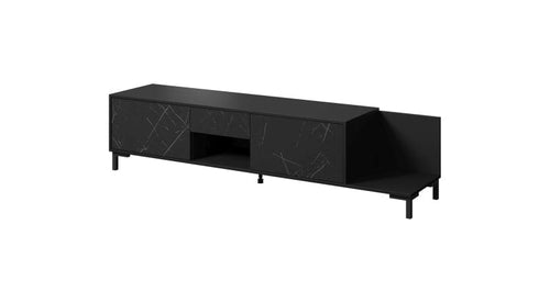 Halmar Mobile TV con 1 cassetto e 2 ante Marmo Nero