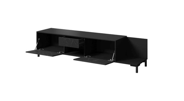 Halmar Mobile TV con 1 cassetto e 2 ante Marmo Nero