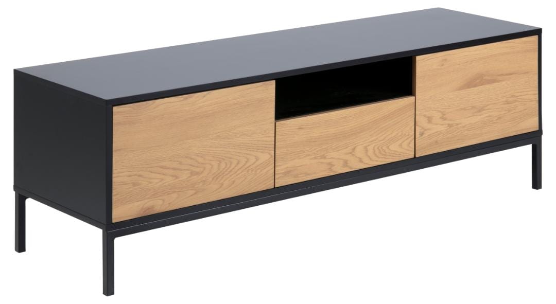 Actona Mobile TV con 1 cassetto e 2 ante Seaford Nero