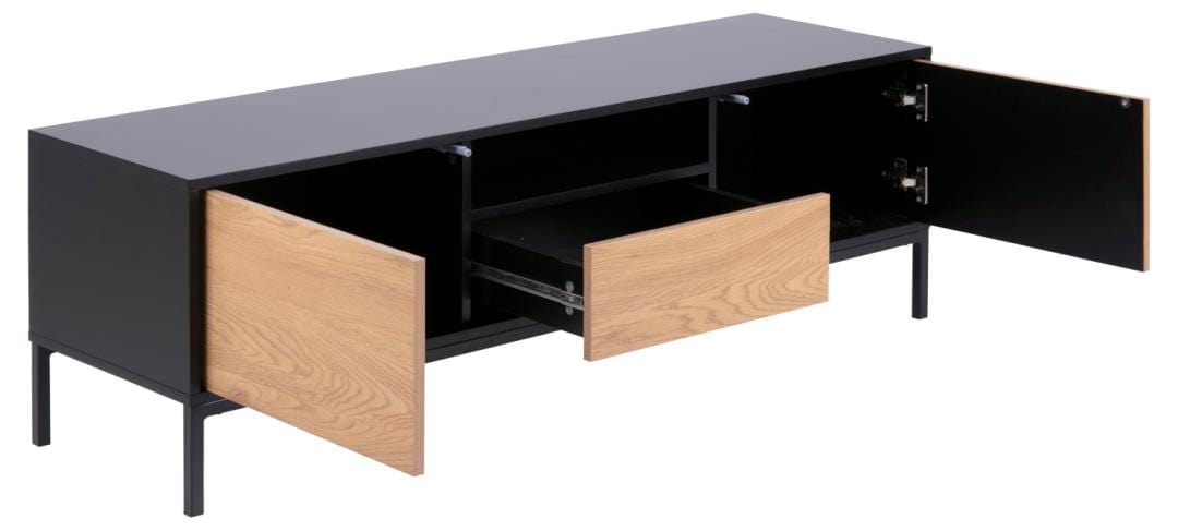 Actona Mobile TV con 1 cassetto e 2 ante Seaford Nero