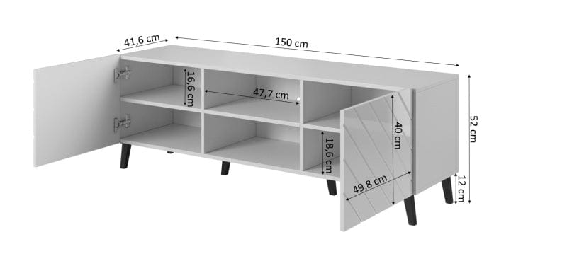 Halmar Mobile TV con 2 ante Abeto Grigio