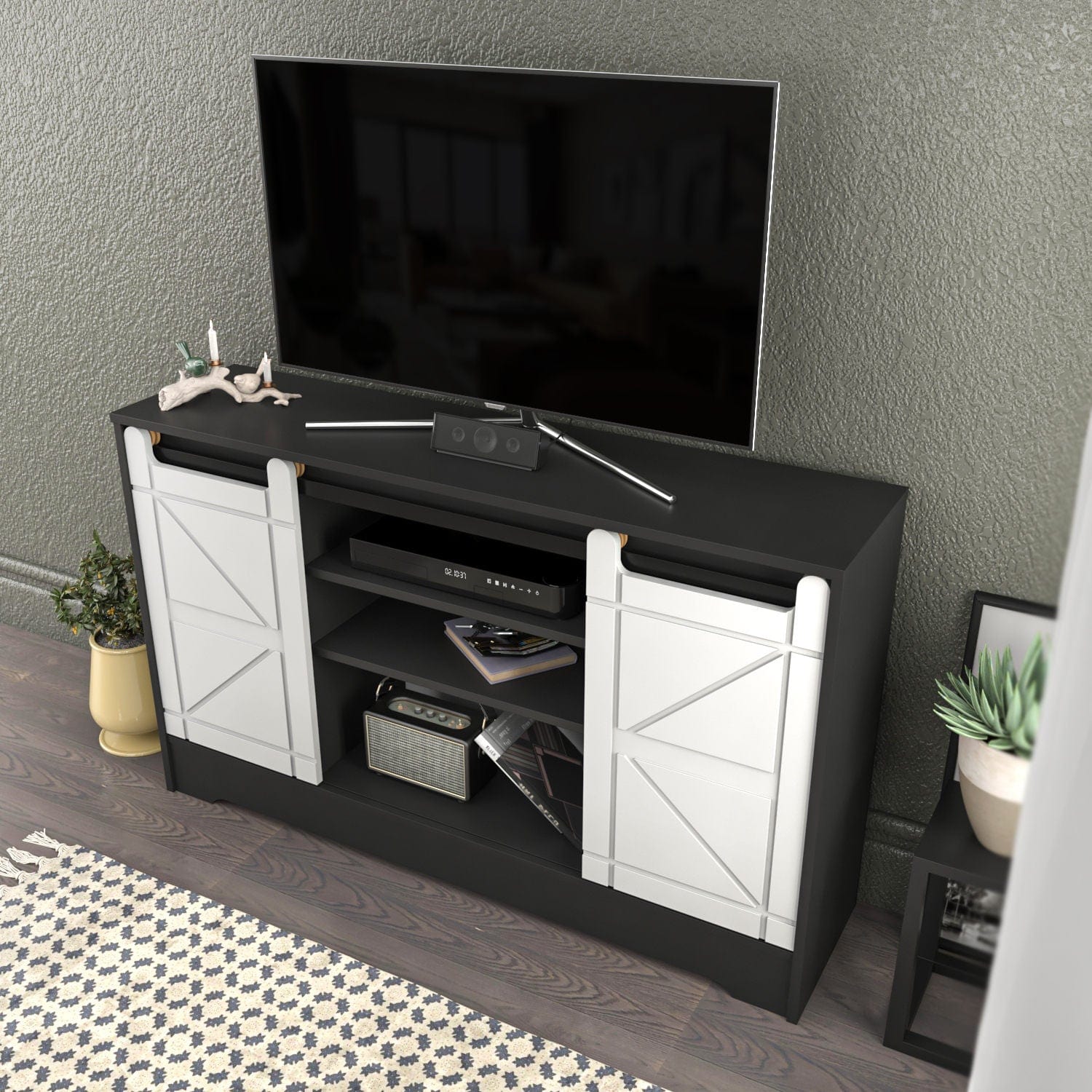 Mobile TV con 2 ante Ahris Grigio (1)