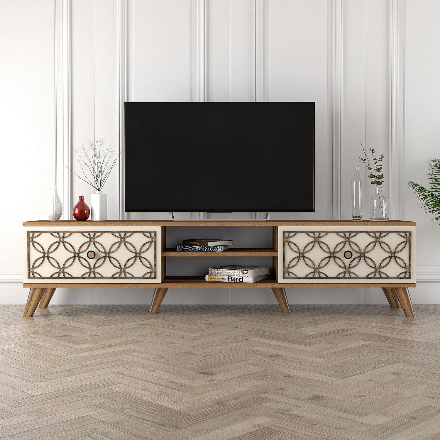Mobile TV con 2 ante Class Noce
