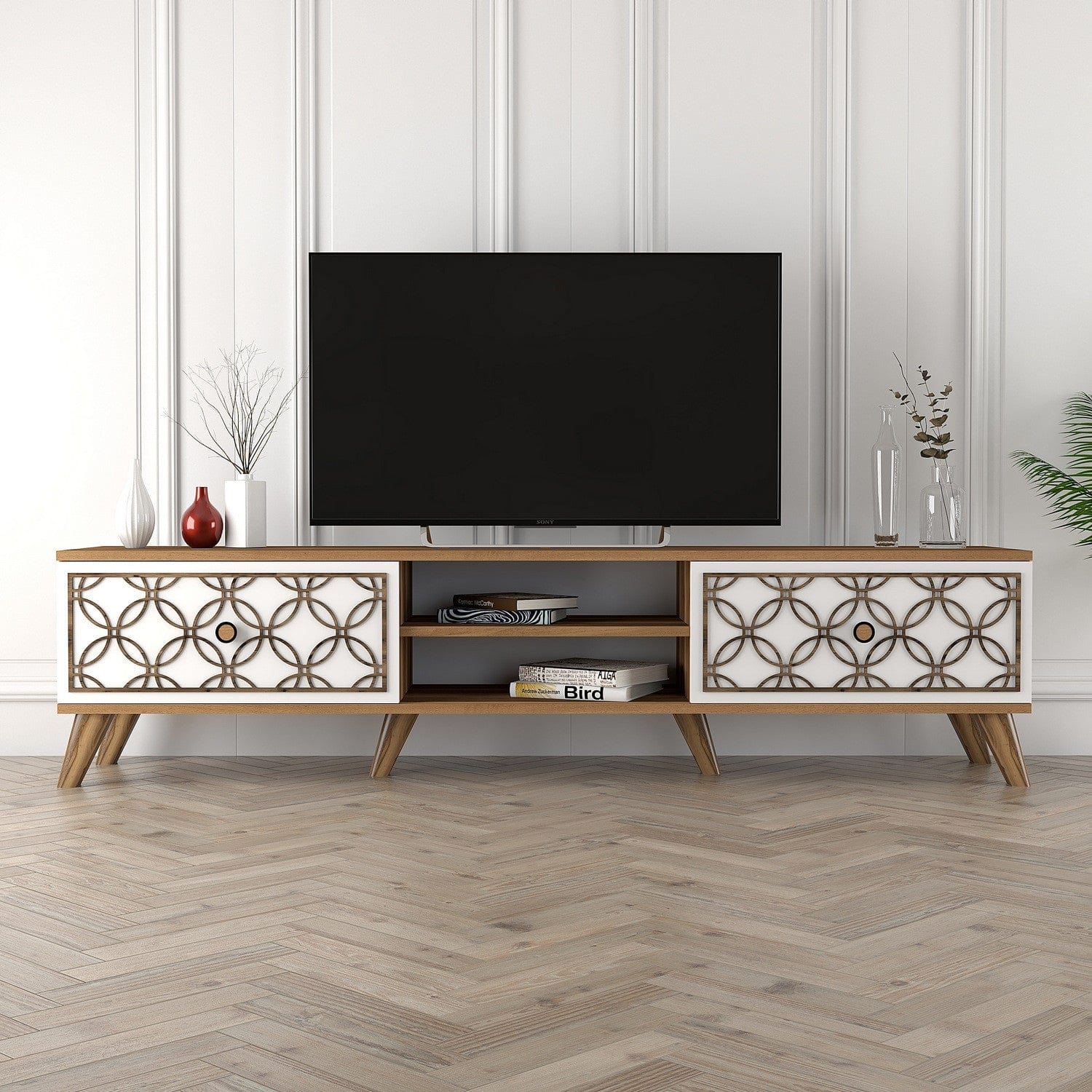 Mobile TV con 2 ante Class Noce