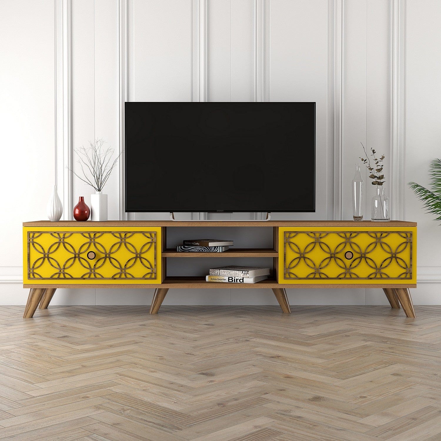 Mobile TV con 2 ante Class Noce