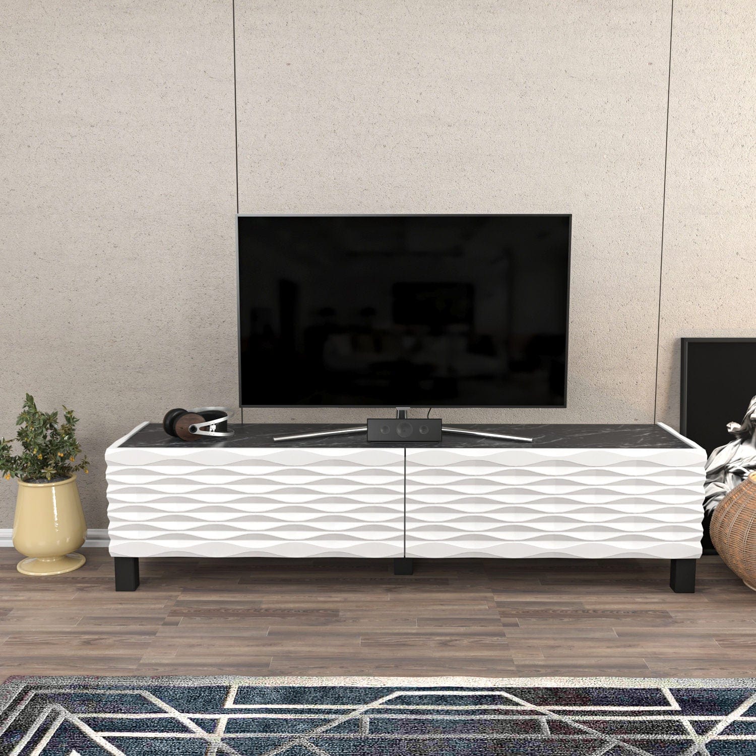 Mobile TV con 2 ante Lerze Bianco