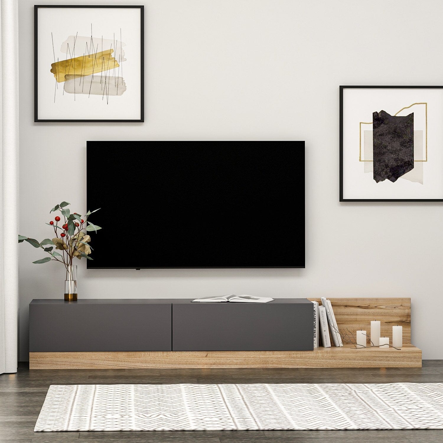 Mobile TV con 2 ante Major Antracite