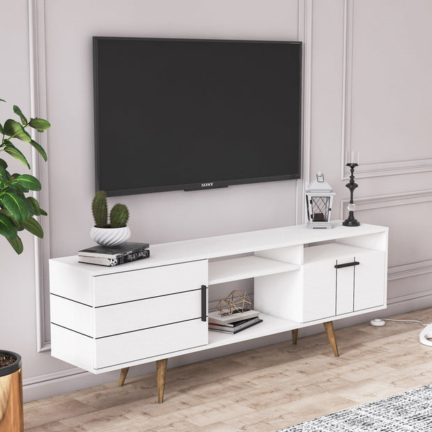 Mobile TV con 2 ante Termini Wide Bianco (3)