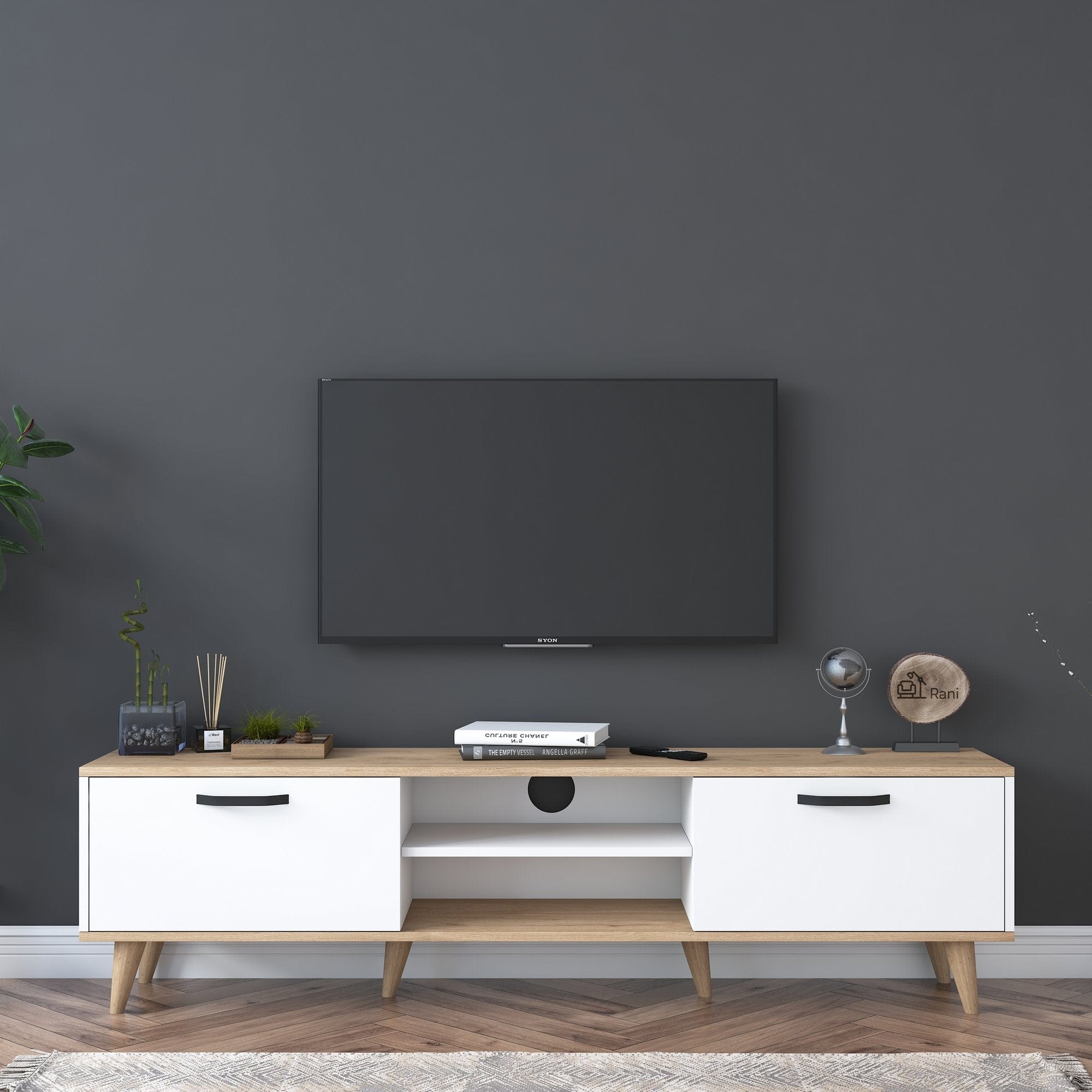 Mobile TV con 2 ante Zizi A6 Bianco