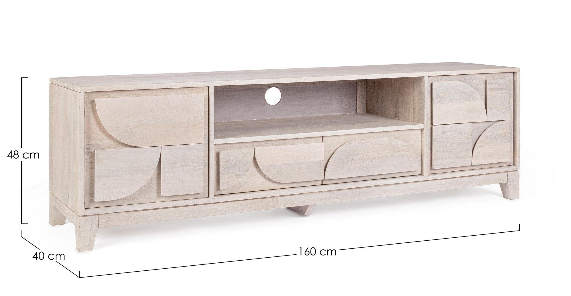 Bizzotto Mobile TV con 2 cassetti e 2 ante Archita Naturale