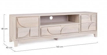 Bizzotto Mobile TV con 2 cassetti e 2 ante Archita Naturale