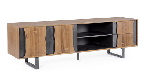 Bizzotto Mobile TV con 2 cassetti e 2 ante Garwood Naturale