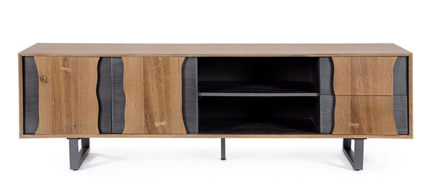 Bizzotto Mobile TV con 2 cassetti e 2 ante Garwood Naturale