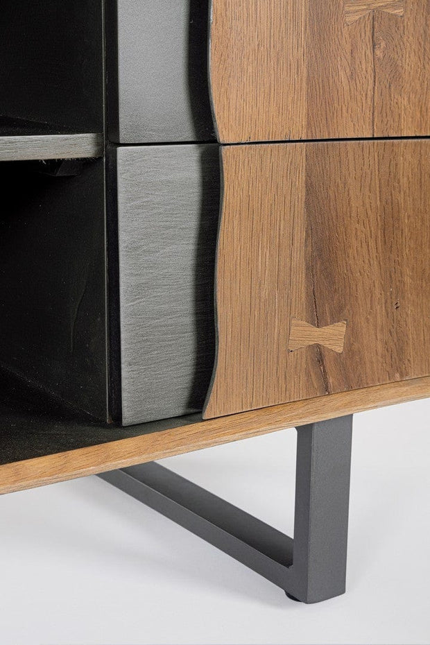 Bizzotto Mobile TV con 2 cassetti e 2 ante Garwood Naturale